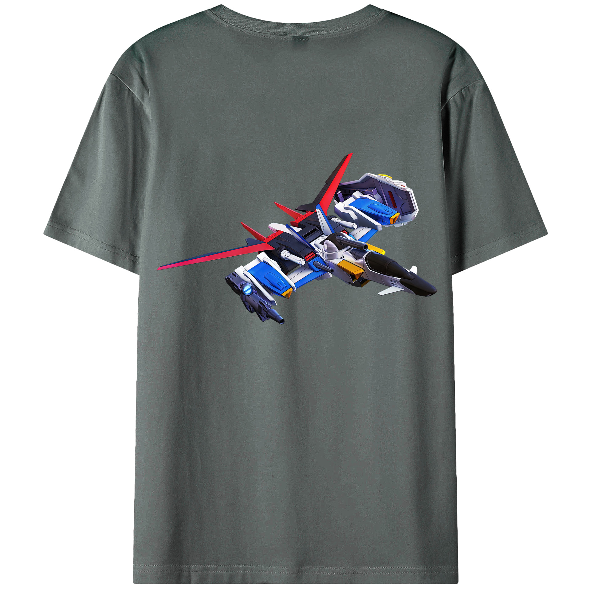 （画像用） 機動戦士ガンダム Mobile Suit Gundam 綿100％ メンズ半袖Tシャツ（バックプリント） 通気性